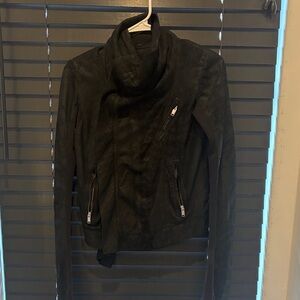 Rick Owens Black Leather Jacket